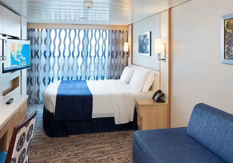 Cabina comunicada con vista al mar y balcón